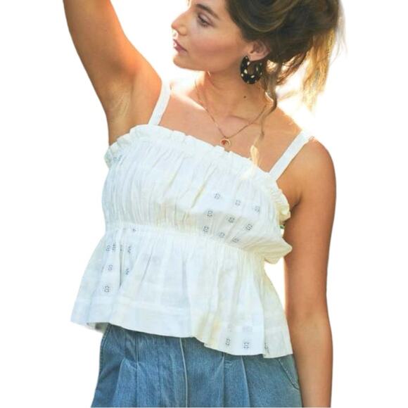Anthropologie Tops - ☀️New The Odells Lulu Cream Patchwork Cotton Top Size L